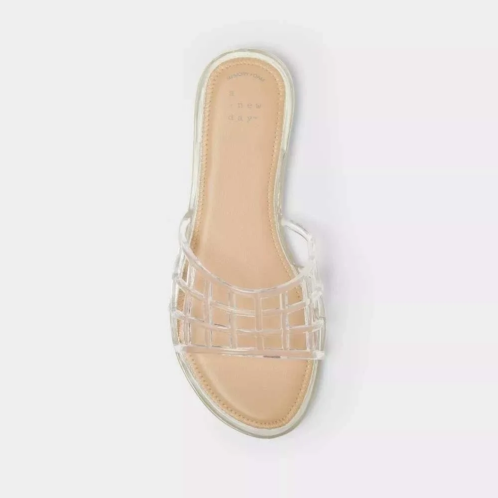 Women's Harbor Jelly Slide Sandals by A New Day | Clear Size 8 New With Tags